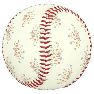 Blue Flowers, Red Flowers, Pattern Of Flowers Softball