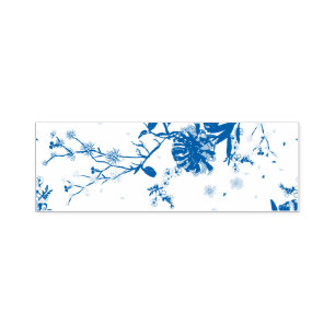 Blue flowers self-inking stamp