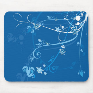 Blue Flowers shirt Mouse Pad