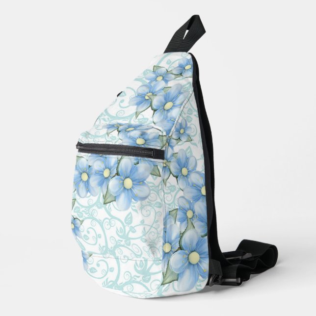 Blue Flowers Sling Bag (Right Corner)