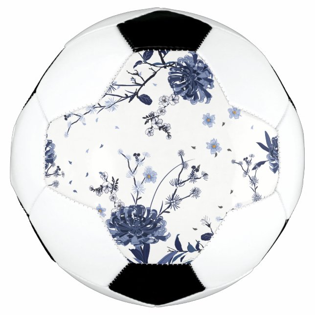 Blue flowers soccer ball (Front)