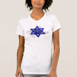 Blue Flowers Star of David T-Shirt<br><div class="desc">Graphic Star of David in blue with blue flowers and swirls.</div>