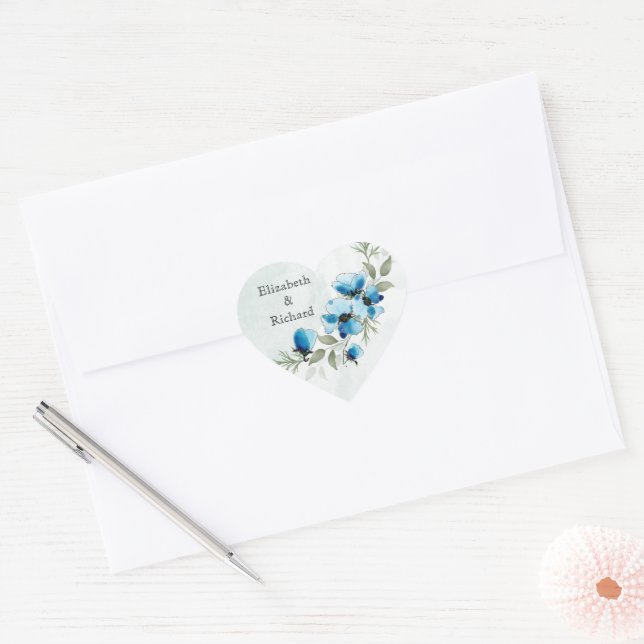 Blue Flowers Sticker (Envelope)