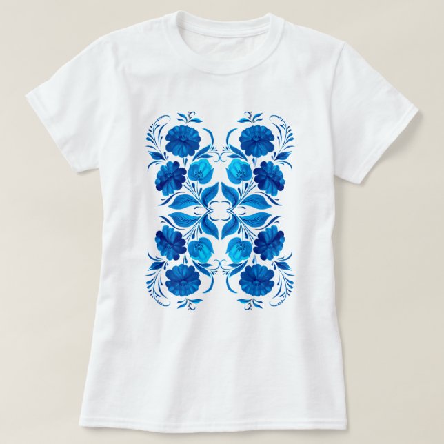 Blue flowers T-Shirt (Design Front)