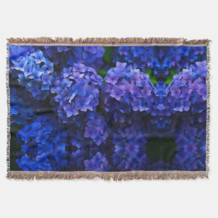 blue flowers throw blanket