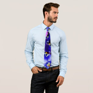 Blue Flowers Tie