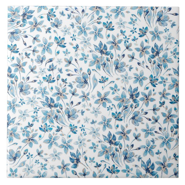 Blue Flowers Tile (Front)