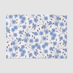Blue flowers tissue paper
