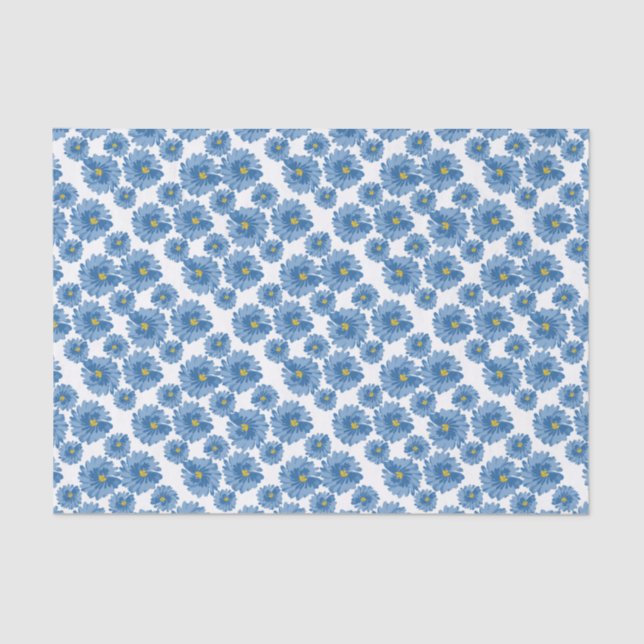 Blue Flowers Tissue Paper (Front)