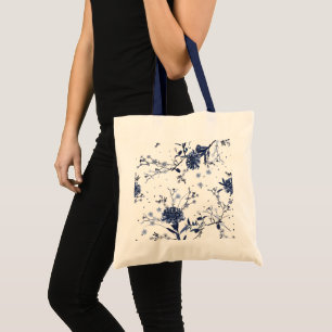 Blue flowers tote bag