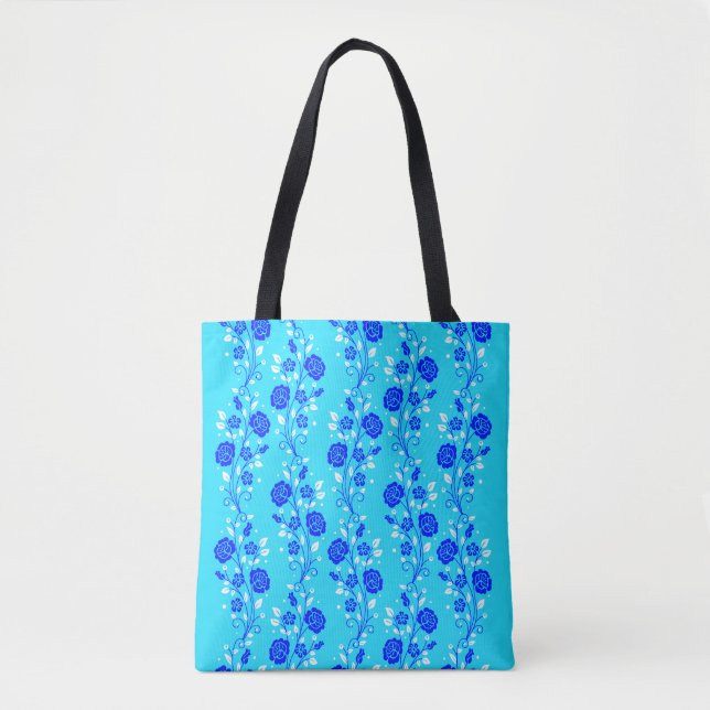 Blue Flowers Tote Bag (Front)