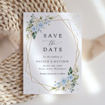 Blue Flowers, White Flowers, Greenery, Wedding