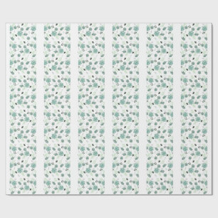Blue flowers Wrapping Paper / Flower Gift Paper