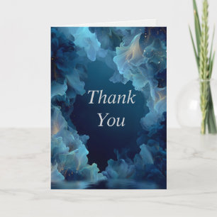Blue Flowing Abstract Thank You Card