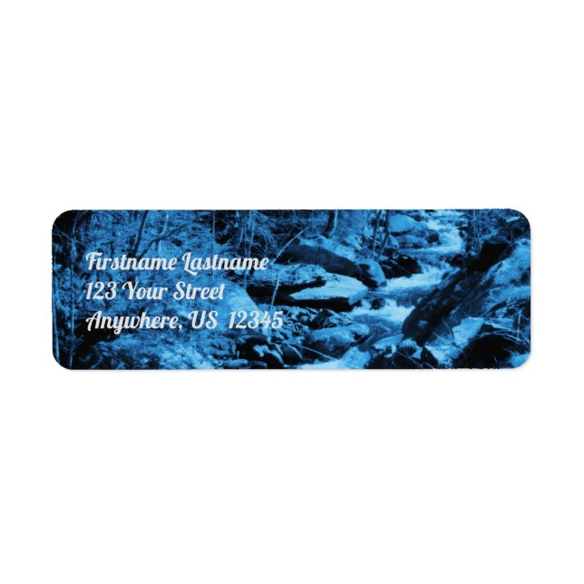 Blue Flowing Brook Fantasy Art Address (Front)