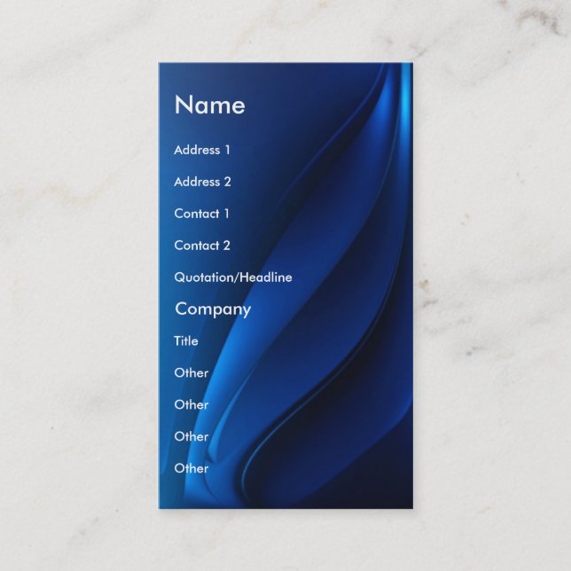 Blue Fluid Contemporary Business Profile Card (Front)