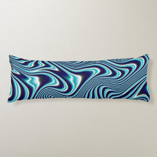 Blue Fluid Marbling Painting Body Pillow