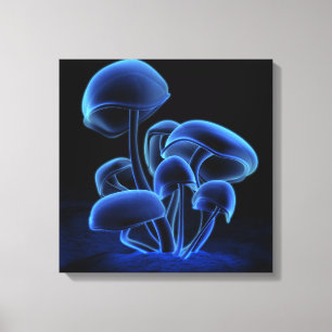 Blue Fluorescence Square Canvas Print