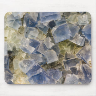 Blue Fluorite Crystals in Matrix Mouse Pad
