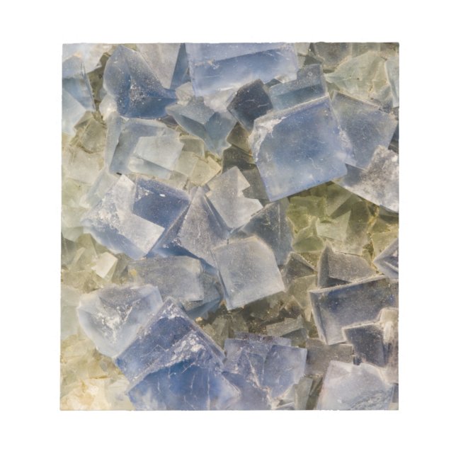 Blue Fluorite Crystals in Matrix Notepad (Front)