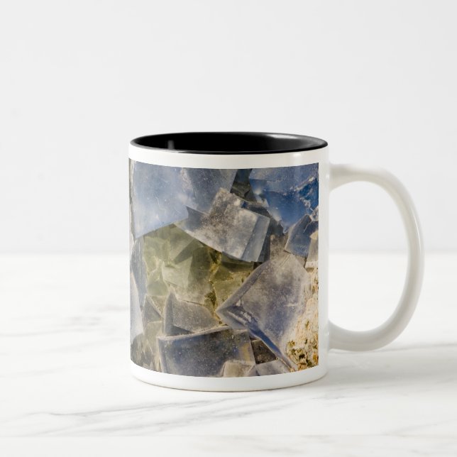 Blue Fluorite Crystals in Matrix Two-Tone Coffee Mug (Right)