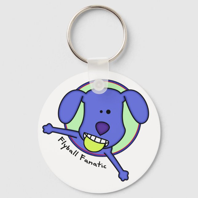 Blue Flyball Fanatic Keychain (Front)