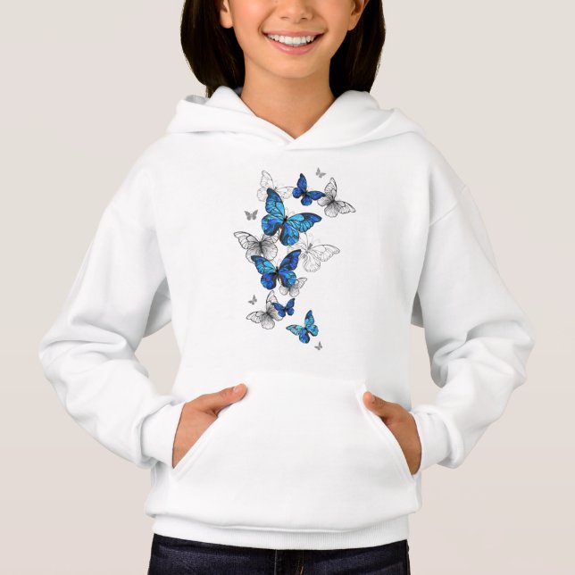 Blue Flying Butterflies Morpho (Front)