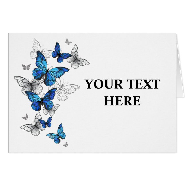 Blue Flying Butterflies Morpho (Front Horizontal)