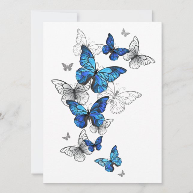 Blue Flying Butterflies Morpho (Front)