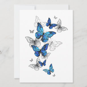 Blue Flying Butterflies Morpho Advice Card