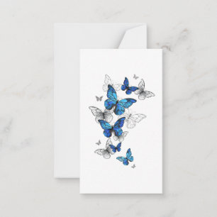 Blue Flying Butterflies Morpho Advice Card