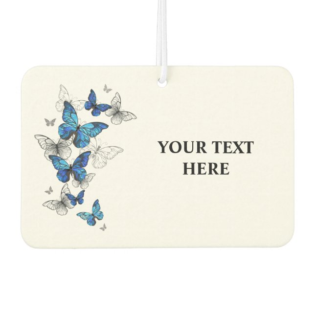 Blue Flying Butterflies Morpho Air Freshener (Front)