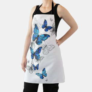 Blue Flying Butterflies Morpho Apron