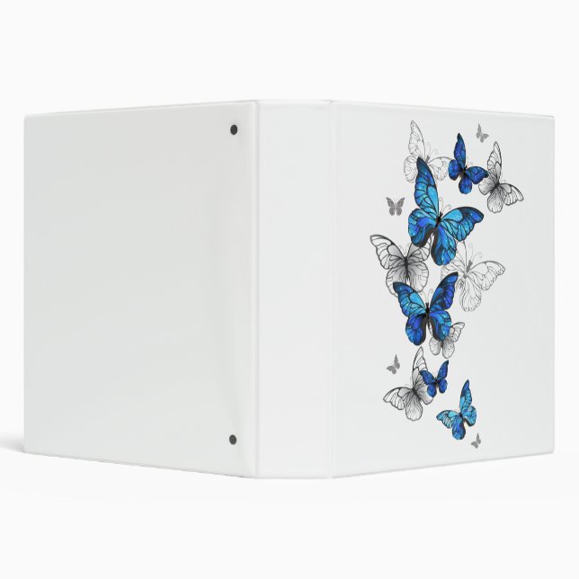 Blue Flying Butterflies Morpho Binder (Background)