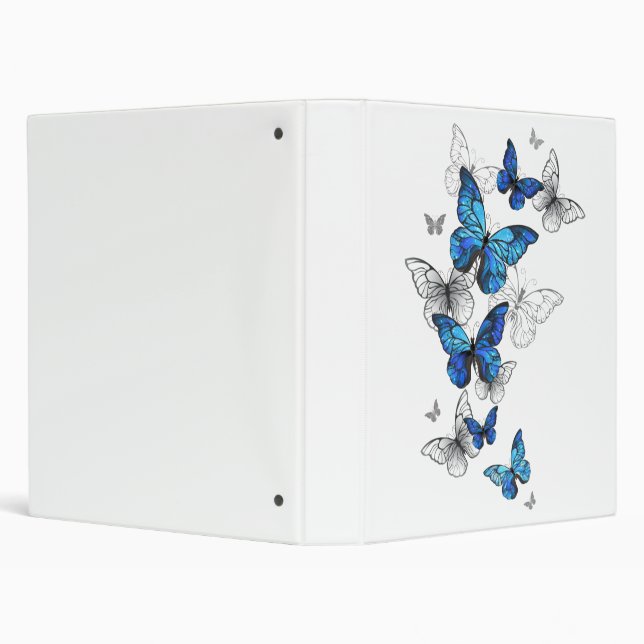 Blue Flying Butterflies Morpho Binder (Background)