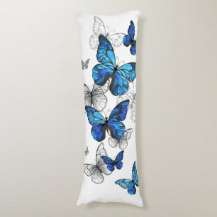 Blue Flying Butterflies Morpho Body Pillow