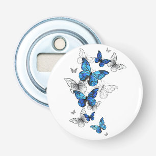 Blue Flying Butterflies Morpho Bottle Opener