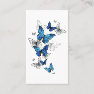 Blue Flying Butterflies Morpho Calling Card