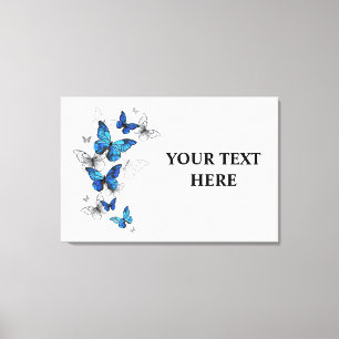 Blue Flying Butterflies Morpho Canvas Print