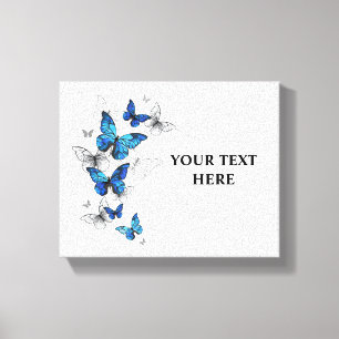 Blue Flying Butterflies Morpho Canvas Print