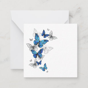 Blue Flying Butterflies Morpho Card