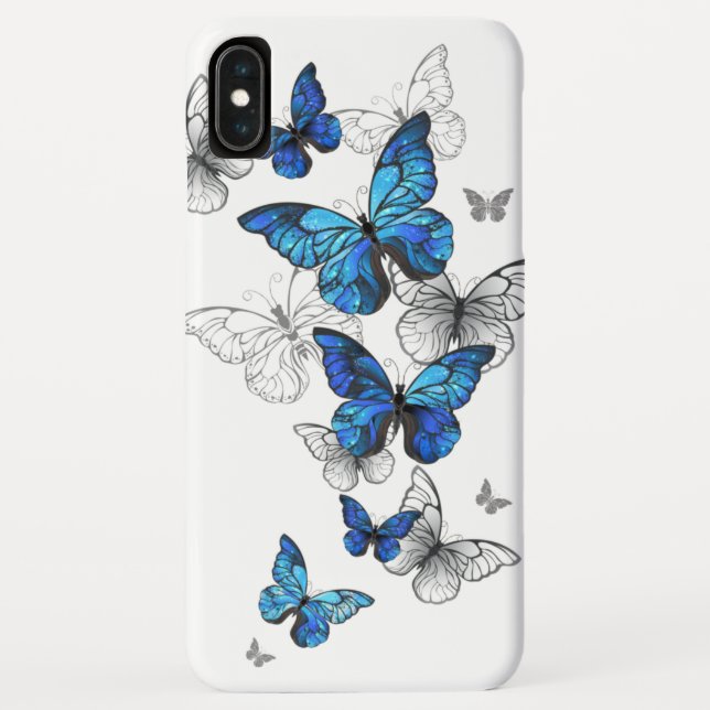 Blue Flying Butterflies Morpho Case-Mate iPhone Case (Back)