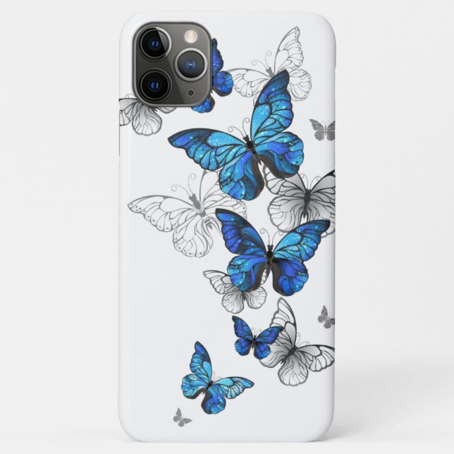 Blue Flying Butterflies Morpho Case-Mate iPhone Case (Back)