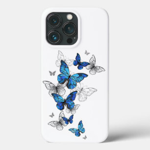 Blue Flying Butterflies Morpho iPhone 13 Pro Case