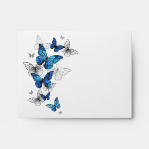 Blue Flying Butterflies Morpho Envelope