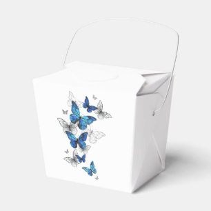 Blue Flying Butterflies Morpho Favor Box