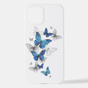 Blue Flying Butterflies Morpho iPhone 12 Case