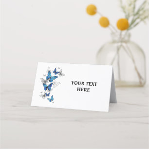 Blue Flying Butterflies Morpho Loyalty Card