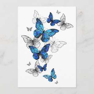 Blue Flying Butterflies Morpho Menu