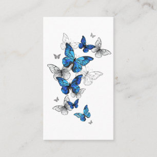 Blue Flying Butterflies Morpho Referral Card